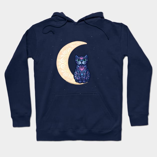 Moon cat Hoodie by Doodlecats 